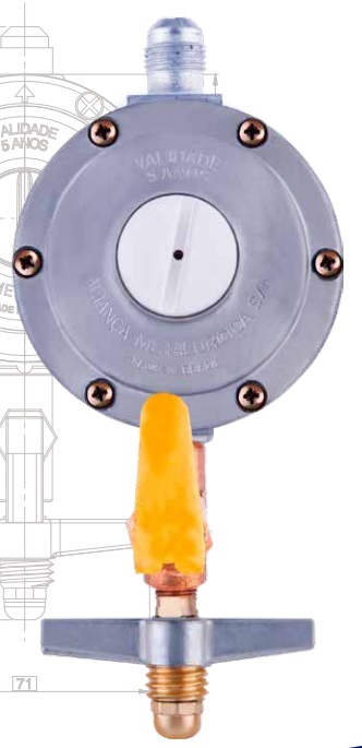 REGULADOR 76506/74 6 KG/H ENT. BORBOLETA CORTA FOGO, SAIDA SAE ALIANÇA